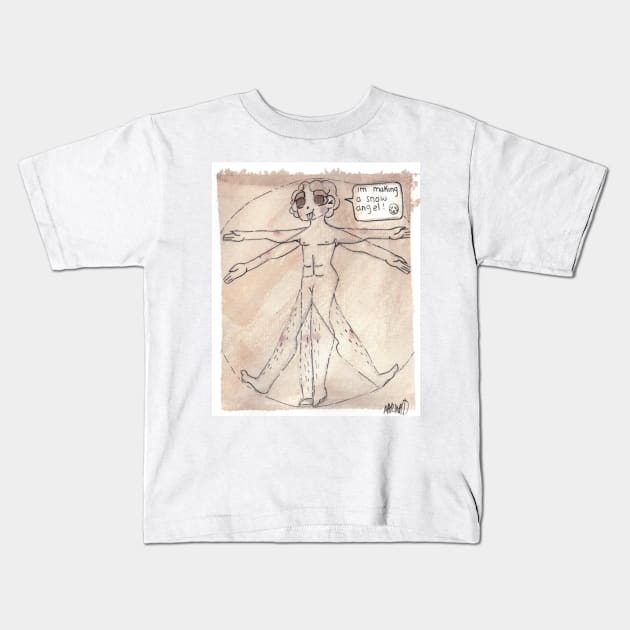 Davinci Inspired - The Vitruvian Man Kids T-Shirt by TrumpToiletTweets